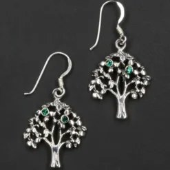Lebensbaum Ohrhänger Schmuck Kelten Ohrringe 925 Silber (Paar)