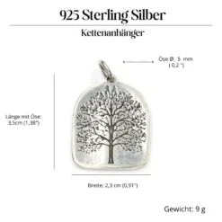 Lebensbaum schlicht Schmuck Anhänger aus 925 Silber