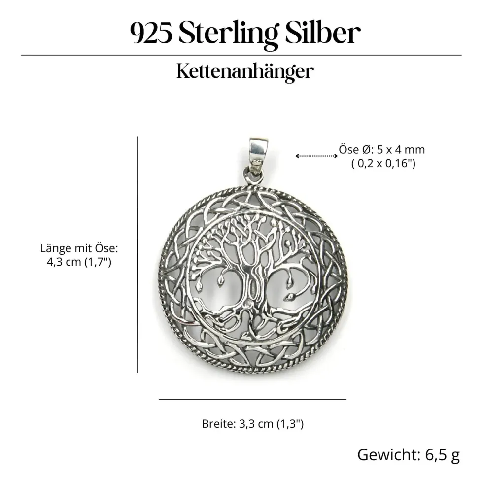 Lebensbaum Schmuck Anhänger 925 Silber keltischer Kettenanhänger