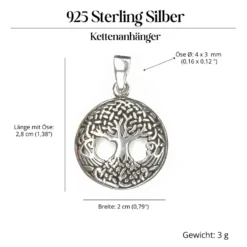 Lebensbaum Schmuck Baum Silberschmuck 925 Kettenanhänger
