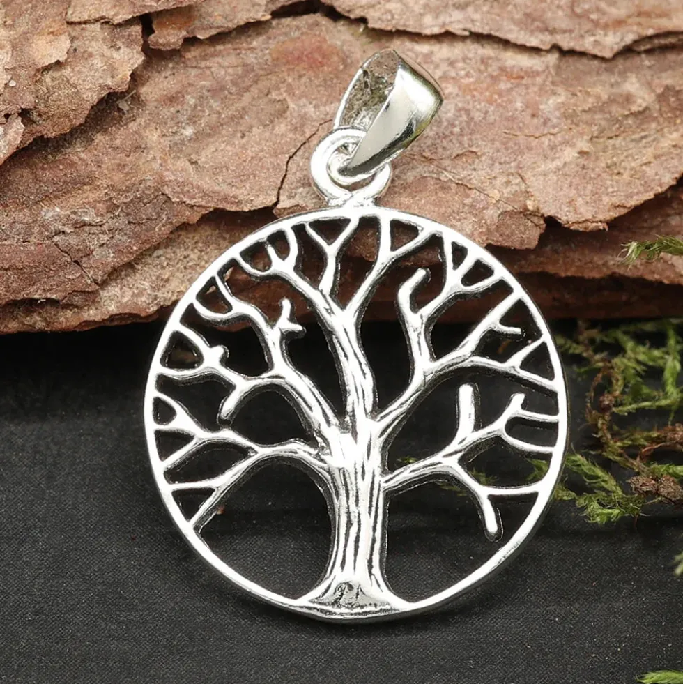 Lebensbaum Schmuck Ø 2 cm Silberschmuck Kettenanhänger 925 Silber