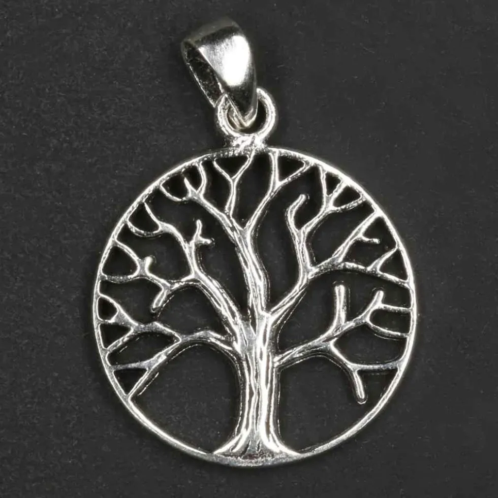 Lebensbaum Schmuck Ø 2 cm Silberschmuck Kettenanhänger 925 Silber