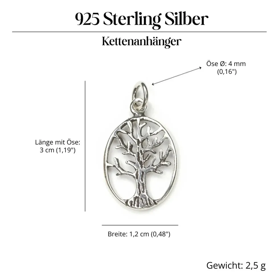 Lebensbaum Schmuck Kettenanhänger 925 Silber