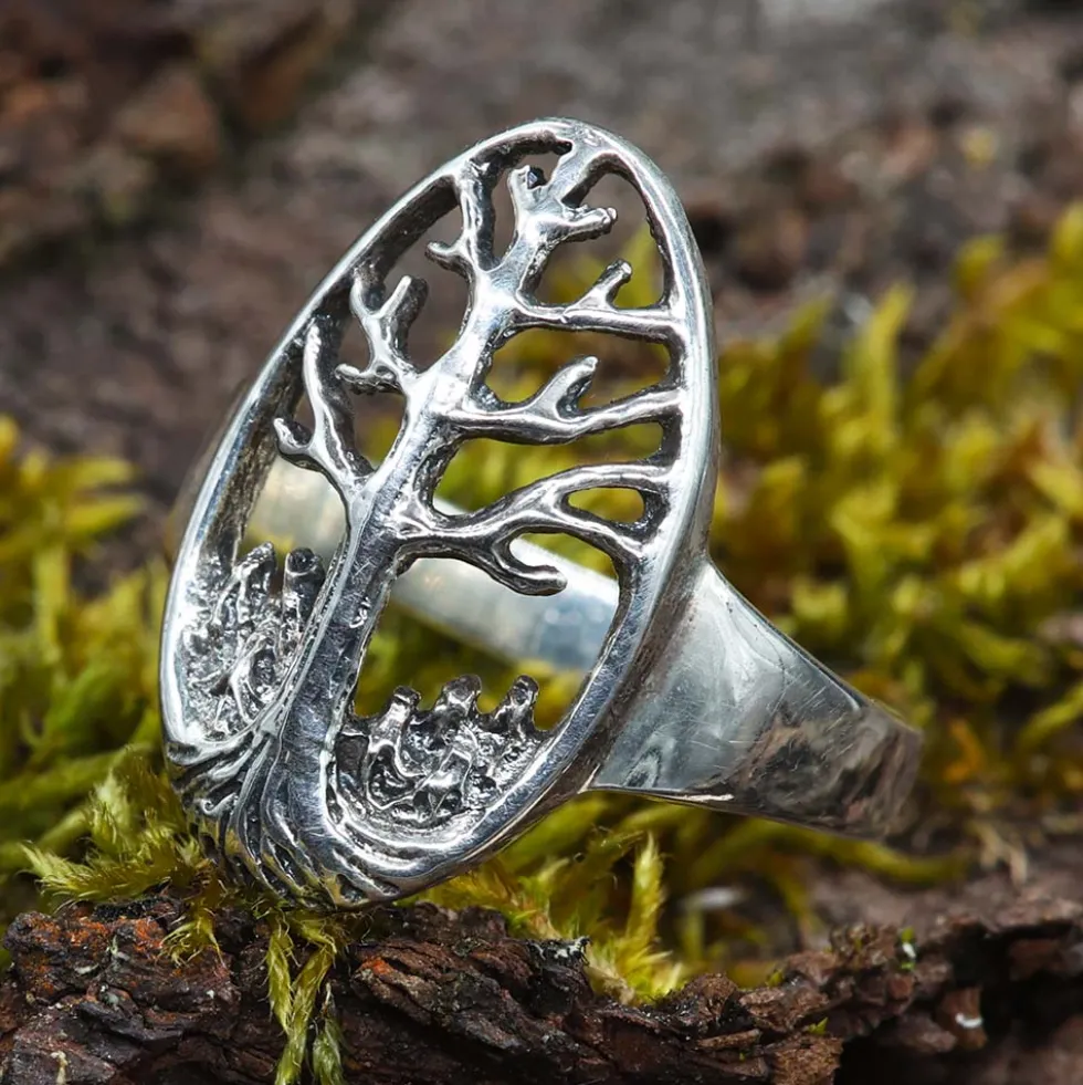 Lebensbaum 925 Silber Ring Schmuck Silber Damen Mädchen Silbering