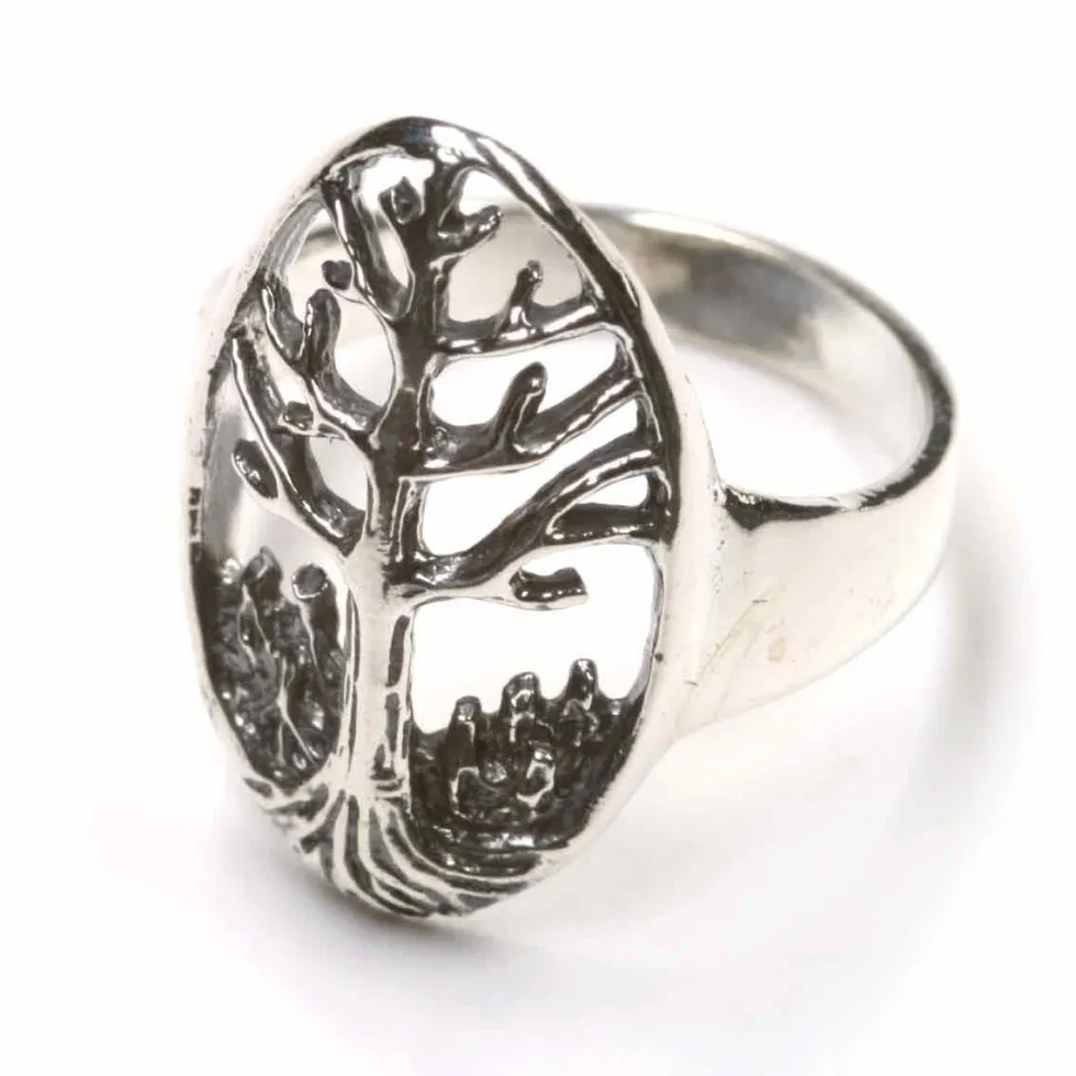 Lebensbaum 925 Silber Ring Schmuck Silber Damen Mädchen Silbering