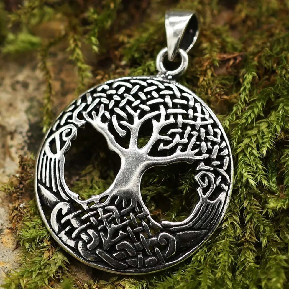 Lebensbaum Silberschmuck Yggdrasil Anhänger 925 Silber