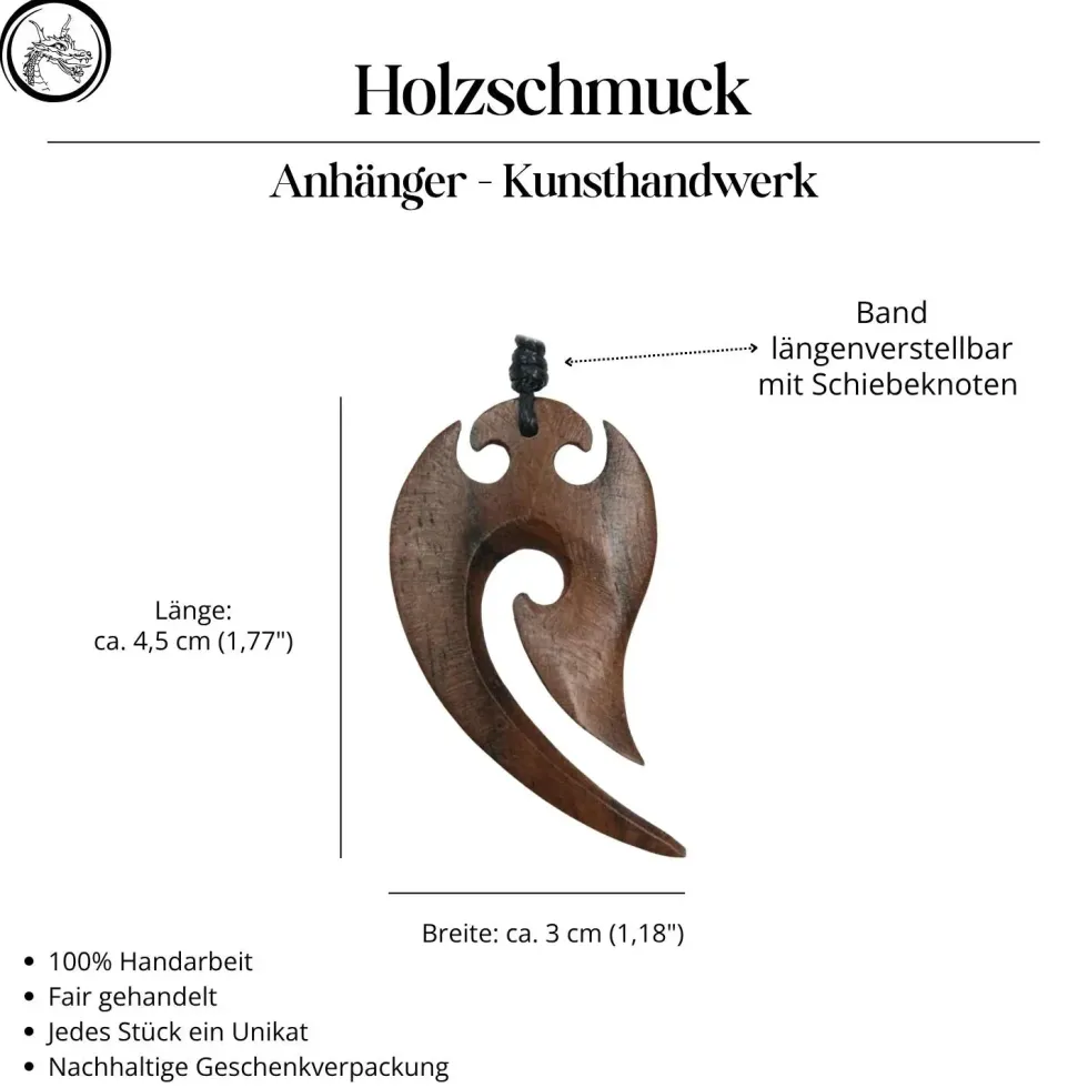 Luis Maori Holz Schmuck Kettenanhänger
