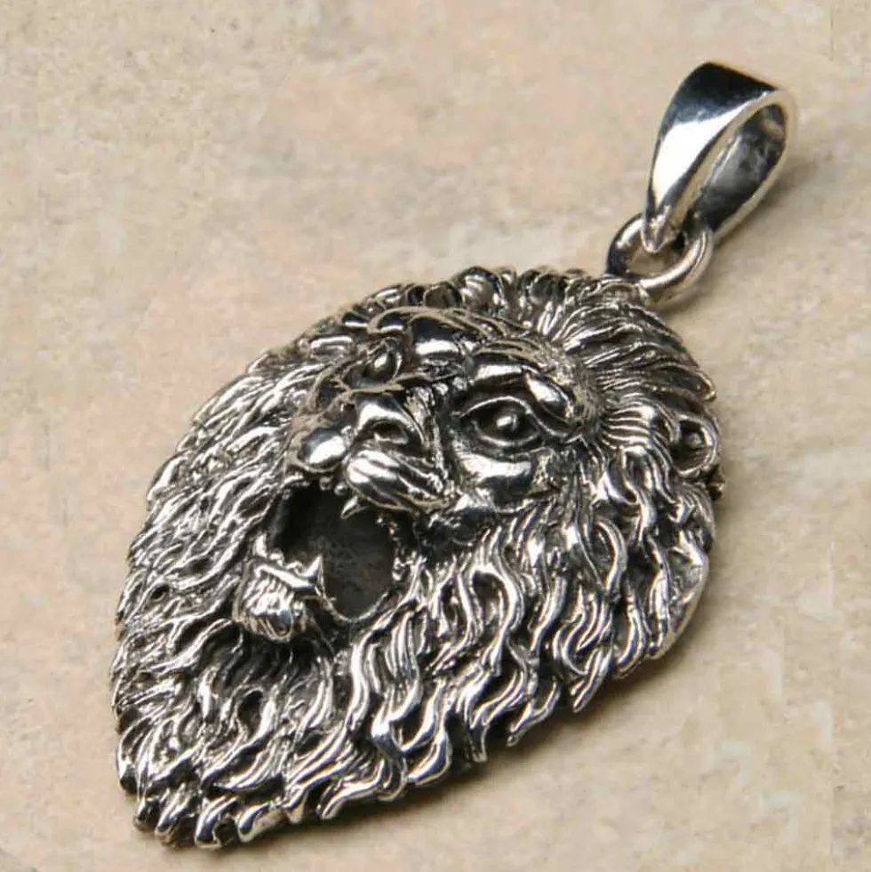 Löwe Kopf Schmuck Anhänger Sternzeichen Silber 925