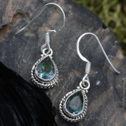 Magic Quarz Ohrschmuck Edelstein Ohrschmuck Ohrhänger 925er Silber