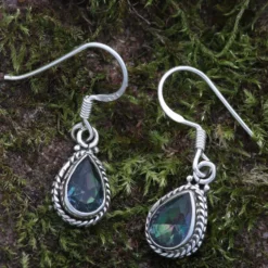 Magic Quarz Ohrschmuck Edelstein Ohrschmuck Ohrhänger 925er Silber
