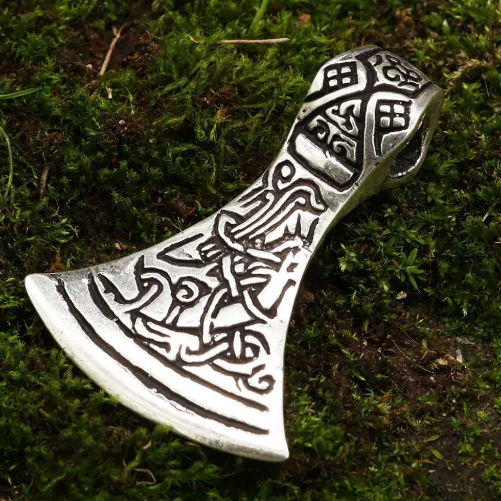 Mammen Axt Schmuck Anhänger aus Silber Kultbeil 925 Silber