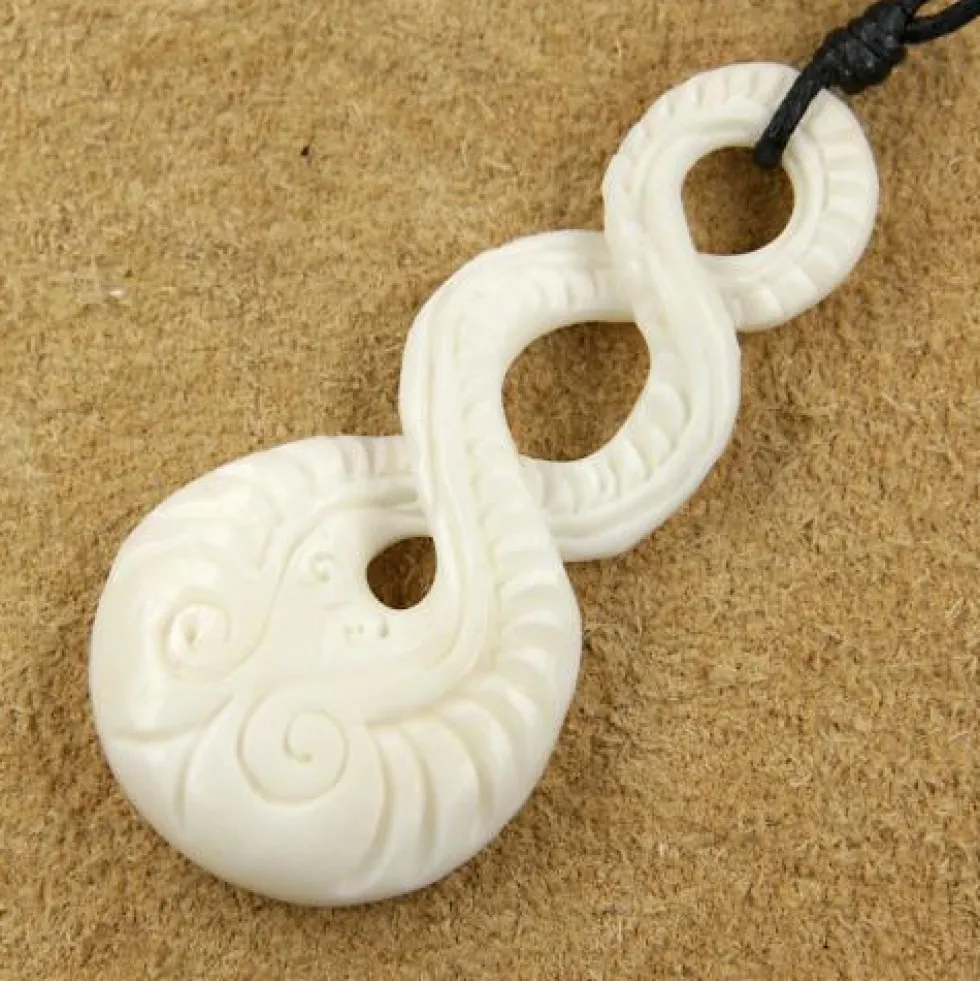 Maori Tripel Knochenschmuck Kettenanhänger