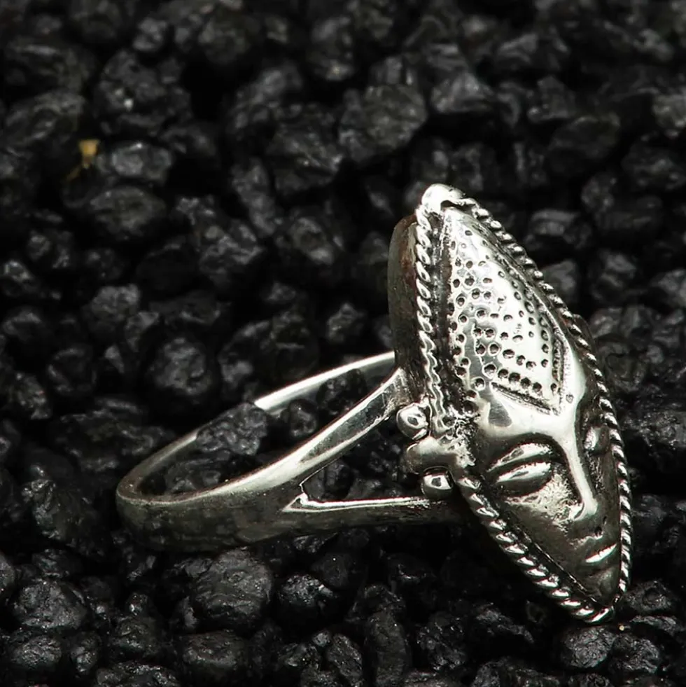 Maske Ring mit Fach Giftring Schmuck 925 Silber Damen