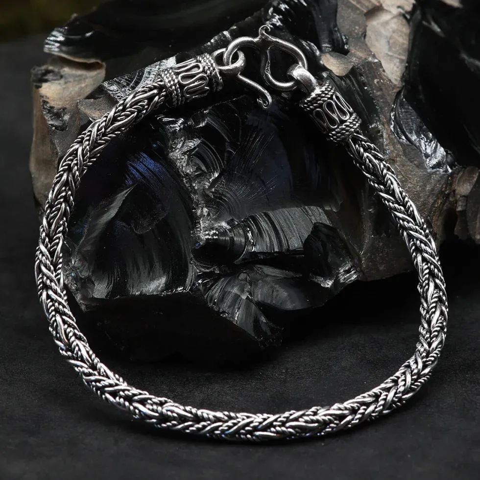 Massiver Armschmuck Armband gedreht 925 Sterlingsilber