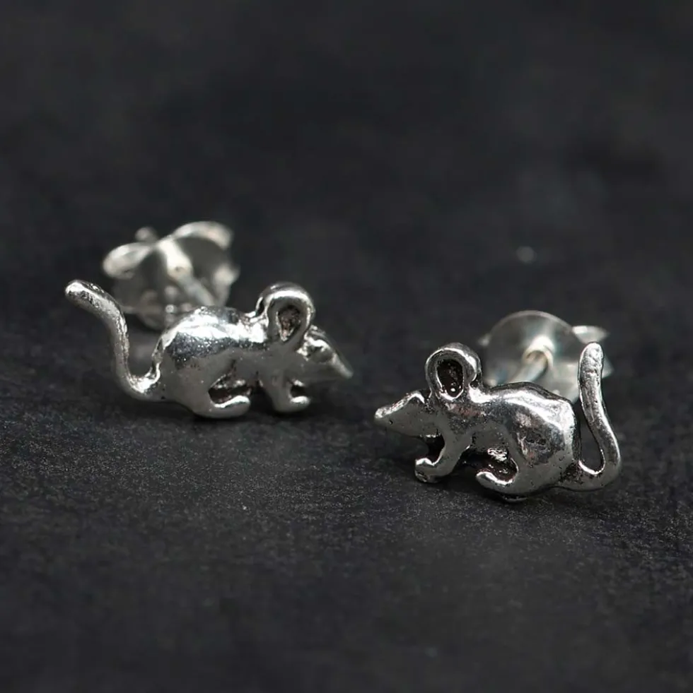 Maus Ohrstecker 925 Silber Ohrschmuck