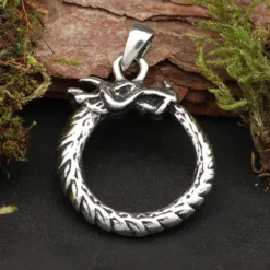 Midgard Schlange keltischer Schmuck 925 Silber Kettenanhänger