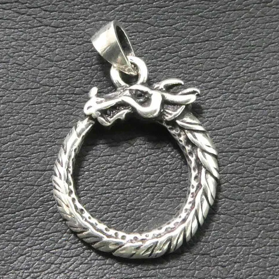 Midgard Schlange keltischer Schmuck 925 Silber Kettenanhänger
