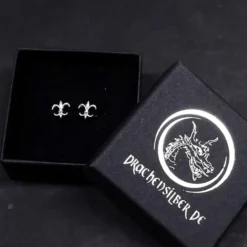 Mittelalter Lilie Ohrstecker Ohrring Silber 925 Ohrschmuck