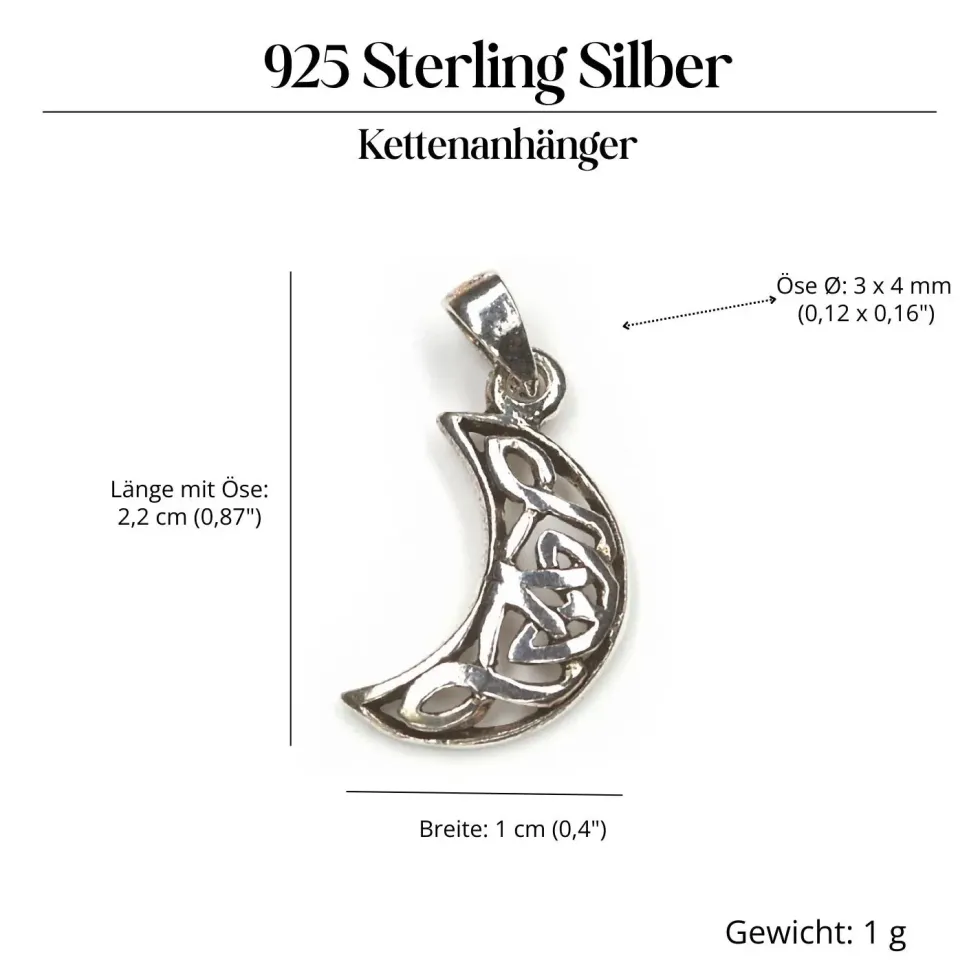 Mond keltisch Schmuck Kettenanhänger 925 Silber