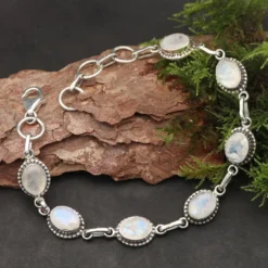 Mondstein Armband Edelstein Damen Armschmuck 925 Silber