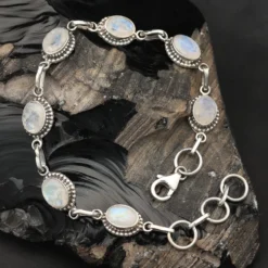 Mondstein Armband Edelstein Damen Armschmuck 925 Silber