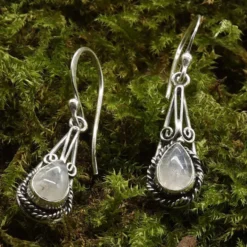 Mondstein Ohrhänger 925er Silber Ohrschmuck Einhänger