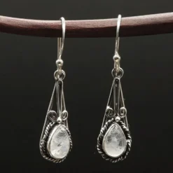 Mondstein Ohrhänger 925er Silber Ohrschmuck Einhänger
