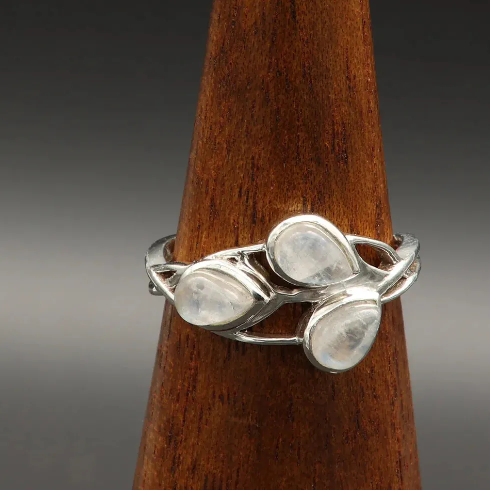 Mondstein Ring zartes Design 925er Silber Edelstein Damenring