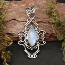 Mondstein Schmuck kunstvoll verziert Steinschmuck 925 Silber