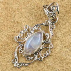 Mondstein Schmuck kunstvoll verziert Steinschmuck 925 Silber