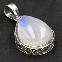 Mondstein Steinschmuck Anhänger 925 Silber Hand geschmiedet