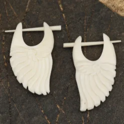 Natur Ohrring Creole aus Knochen Muschel Ohrschmuck (Paar)