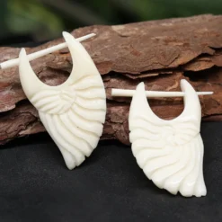 Natur Ohrring Creole aus Knochen Muschel Ohrschmuck (Paar)