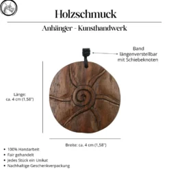 Nion Holz Anhänger zweifarbig Halskette