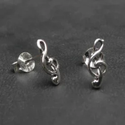 Notenschlüssel Ohrstecker Ohrring Silber Ohrschmuck 925 Silber