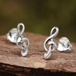 Notenschlüssel Ohrstecker Ohrring Silber Ohrschmuck 925 Silber