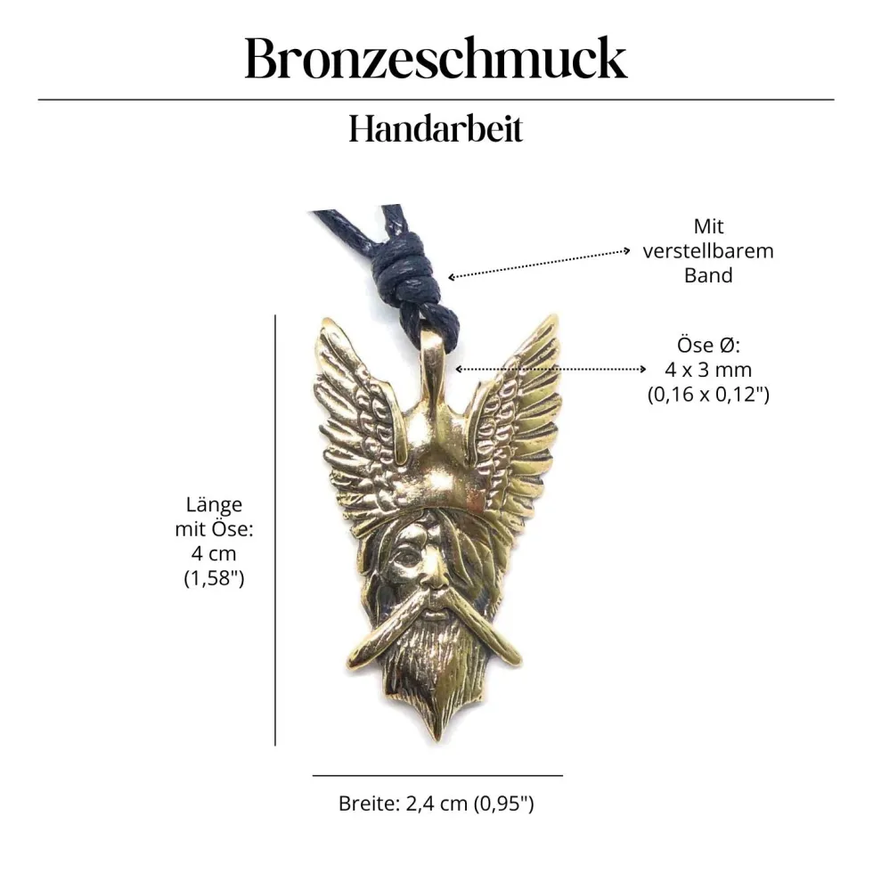 Odin Anhänger Amulett Bronze Schmuck