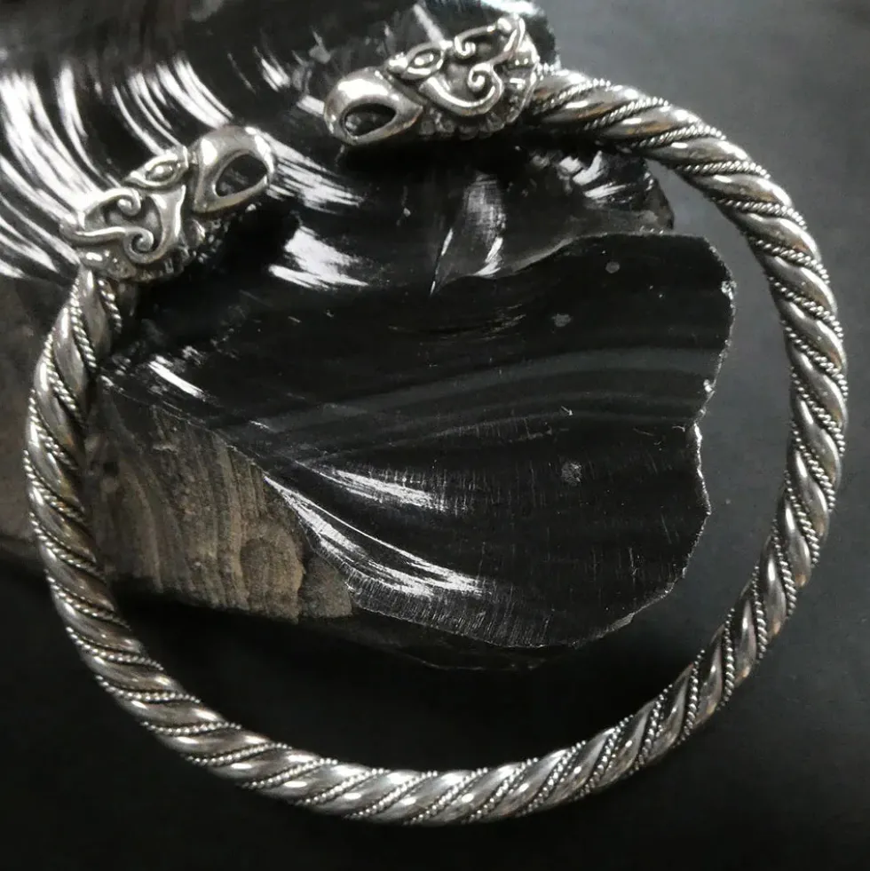 Odins Raben Armreif Ø 7cm Silber Wikinger Armschmuck 925 Silber Männer
