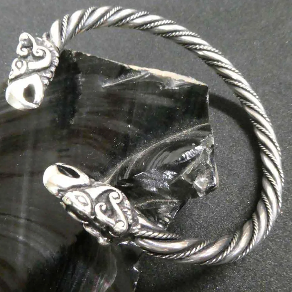 Odins Raben Armreif Silber 925/000 Wikinger Armschmuck Männer