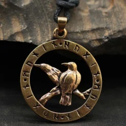 Odins Raben Schmuck Bronze Anhänger