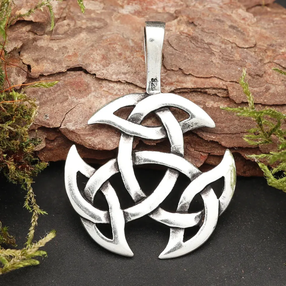Offene Dreifalt Schmuck 925 Sterling Silber keltischer Anhänger