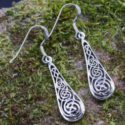 Ohrhänger keltischer Knoten in Tropfenform 925 Silber Paarpreis