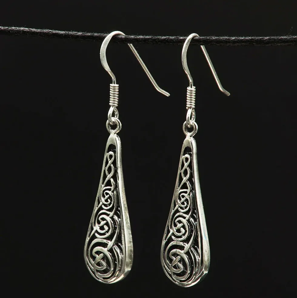 Ohrhänger keltischer Knoten in Tropfenform 925 Silber Paarpreis