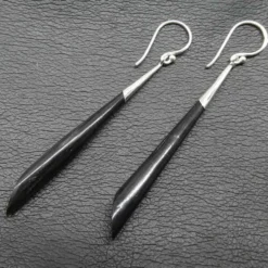 Ohrhänger 925 Silber mit langen Horn Anhänger