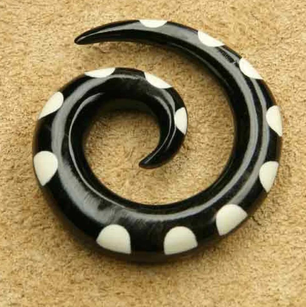 Ohrpiercing Spirale Horn weiß 2 -14 mm