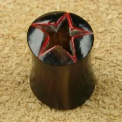 Ohrplug Ohrpiercing Stern rot offen
