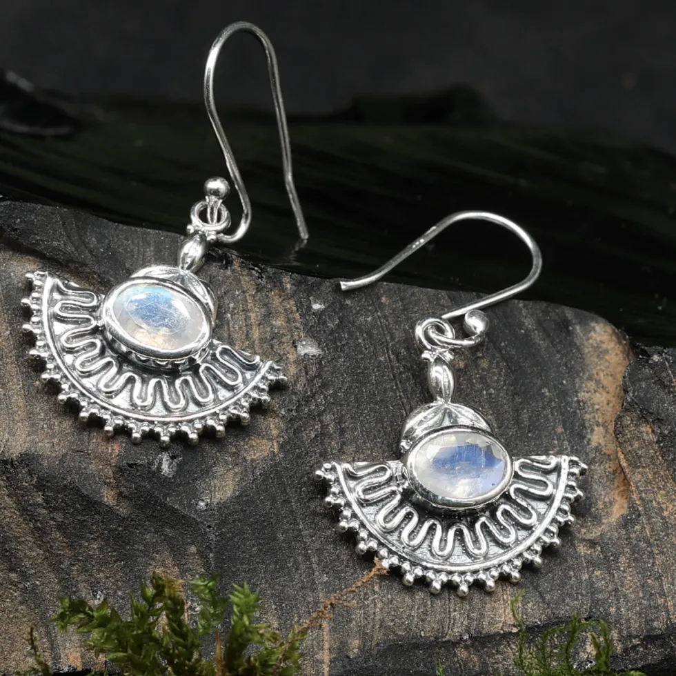 Ohrringe Mondstein Silber Ohrschmuck Steinschmuck Sterlingsilber