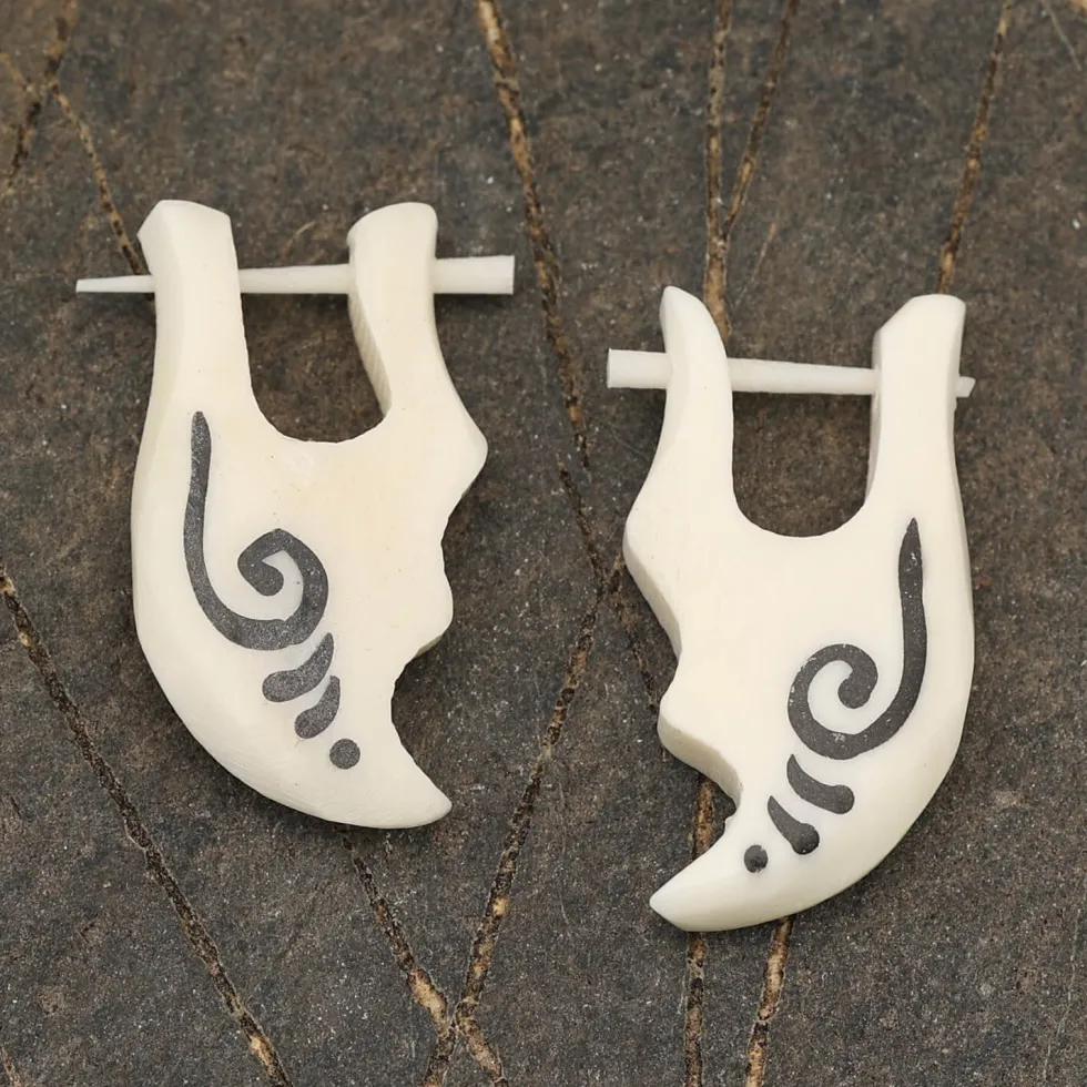 Ohrring Knochen verziert Ohrschmuck (Paar)