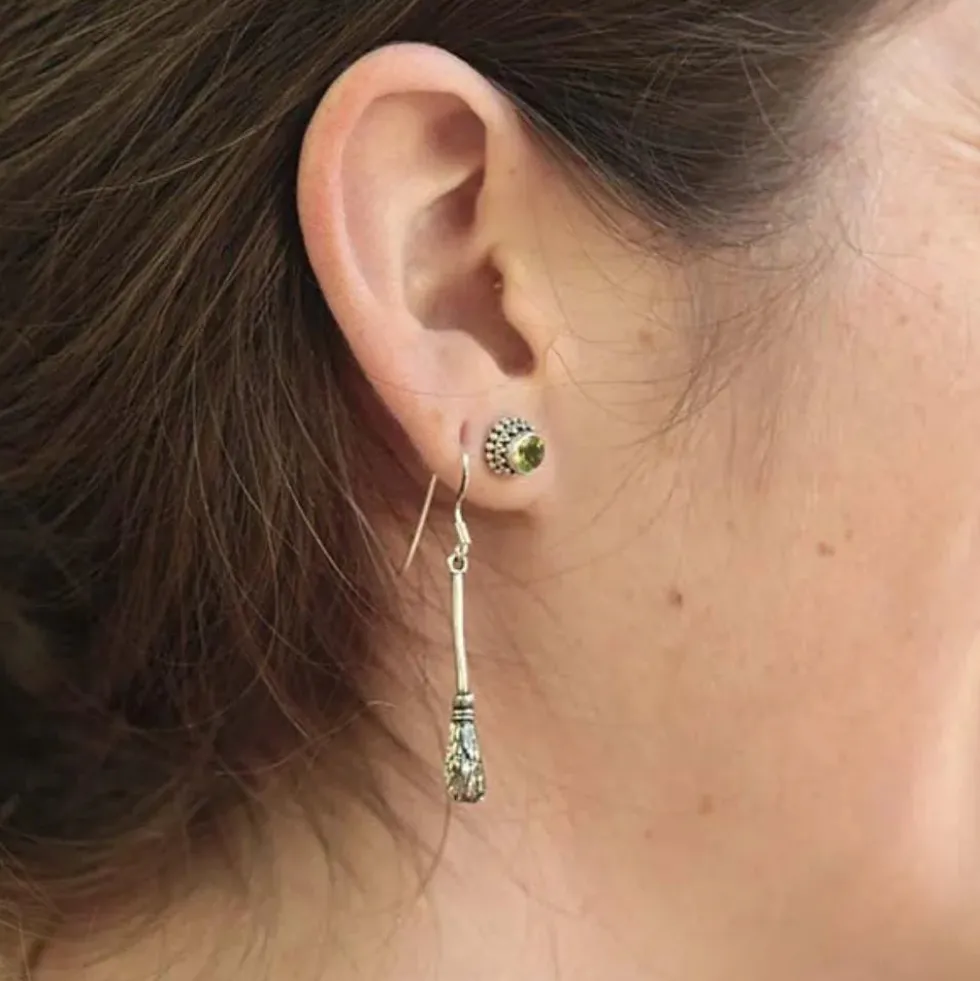 Ohrstecker Peridot rund Ø 9mm 925 Sterlingsilber (Paar)