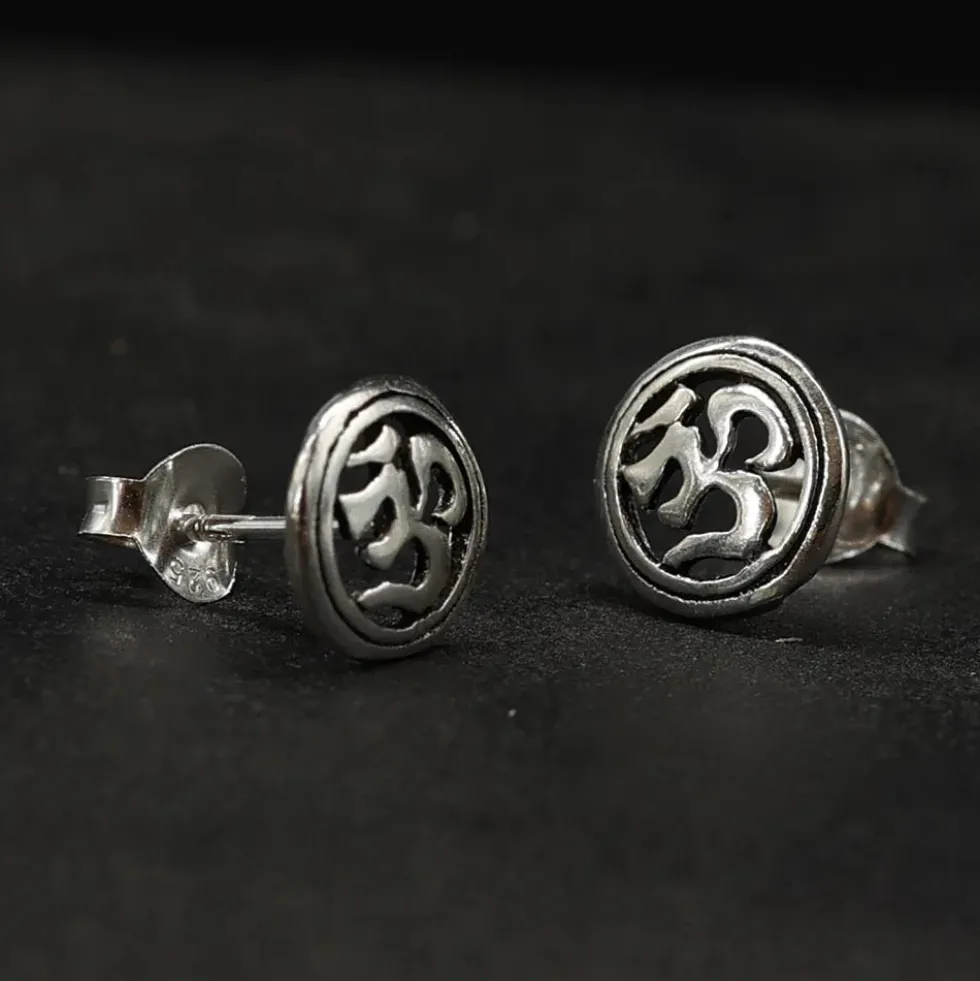 Om Ohrstecker Silber 925 Ohrschmuck Ohrringe